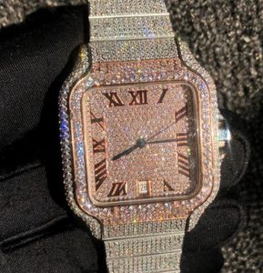 Relógio de diamante de alta qualidade Icegud Watch Automatic 2824 Movimento 40mm 8 Cor Silver Rose Gold Blue Dial Blue Impermexless FR2284697