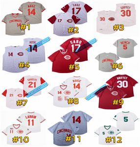 Эрик Дэвис Дейон Сандерс Кен Гриффи -старший 1990 г. Мировая серия Reds Throwback Baseball Jersey Пит Роуз Джои Votto скамейка Крис Сабо Пол О'Нил Перес Джо Морган