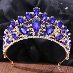 Corona di lusso barocche per donne 8 colori principessa opal cristallo da sposa da sposa corona a corona Accessori per abiti per capelli