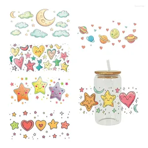 Window Stickers Cute Star Heart And Moon Can Glass Wrap 16oz Shaped Kawaii Twinkle Little Stars For Pattern D16748