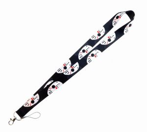Halloween horror character Keychain ID Credit Card Cover Pass Mobile Phone Charm Neck Straps Badge Holder Keyring Accessories