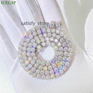 Icecap Fashion Jewelry Wholesale Retail Size 2mm 3mm 4mm 5mm VVS Lab Diamond Tennis Chain 925 Sterling Silver Tennis Necklaces