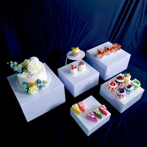 6pcs romantik beyaz sütun büfe dekorasyon standı büyük parti ziyafet otel şeker çubuğu raf düğün pastası standı bebek doğum günü vaftiz cupcake hediyeleri yükseltici