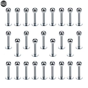 50st Partihandel implantatklass labret piercing externt gängad läppstång örhänge 4/6/8/10/12mm öronbrosk piercing 240426