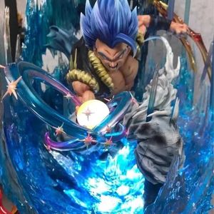 Action Toy Figures 28cm Gogeta Figurine Super Saiyan Vegeta 2 Head With Light Anime Figure Statue Model Toy Collection Decora Gifts Pvc