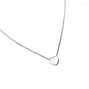 Pendenti primaverilo qiaoer 925 collana in argento sterling semplice a forma di catena fine a forma di cuore a forma di ciondoli versatili boutique gioielli boutique versatili