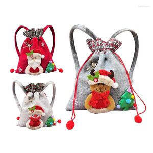 Рождественские украшения шнурки рюкзак Goody Creat Bags Cartton Santa Claus Elk Snowman подарок для детской праздничной вечеринки