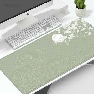 Pads Pulseira Restos Game Green Japanese Wave XL Home Large XXL Teclado Non Slip Soft Table J240510