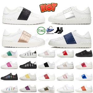 Män kvinnor öppnar sneaker vit svart röda tränare casual skor berömda paris läder andas öppnar för en förändring låg sport sneakers tennis zapatos loafers scarpe