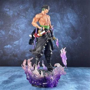 Action Toy Figures Sports Gloves 33cm One Piece Anime Figures Roronoa Zoro Action Figurine Wano Enma Pvc Statue Decoration Collectible Model Ornament Toy Gifts