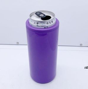 A sublimação de calor DIY lata mais refrigerador 12 onças slim reta pode isolante em branco em branco parede dupla aço inoxidável a vácuo mais frio dwd667366612