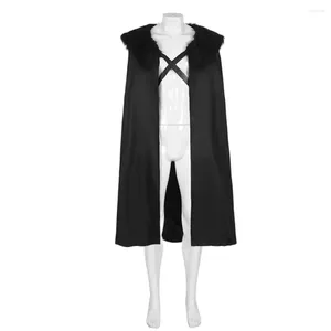 Men's Trench Coats Halloween Men Coat Retro Steampunk Cloak Cape Dress Up Clothing Party Robe Male Black Long Outerwear
