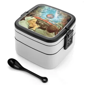 Dinnerware Space Trip. Bento Box Leakproof Container For Kids Trip Adventure Car Couple Lovers Nebula Stars