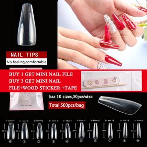 False Nails 1bag/Lot 500st Professional Transparent Nail Art Short Trapezoid Tip Display Polish Show Tips Manicing Tool Set