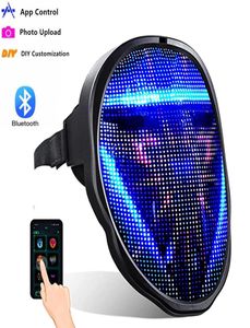 Bluetooth RGB LED UP LED Maske Maskerade Oyuncaklar Programlanabilir DIY Resim Animasyon Metni Cadılar Bayramı Noel Karnavalı Kostüm Partisi9989932