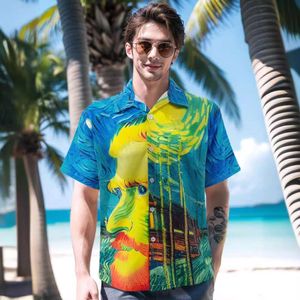 2024 Nowa hawajska koszula kwiatowa Męska męska luźna plaża wakacje z krótkim rękawem Styl malowania olejem M515 32