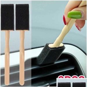 Car Badges Air Conditioner Vent Brush Detailing Blinds Duster Outlet Sponge Grille Cleaner Car-Styling Tools Drop Delivery Mobiles Dhlps