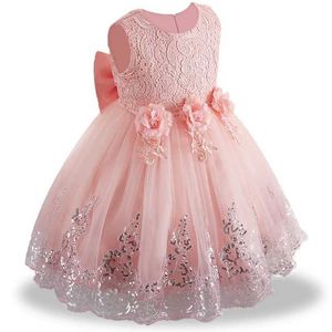 Girl's Dresses Baby babys first birthday party Princess lace Sequin big butterfly dress new lovely baby Christmas party ball embroidered dress Y240514