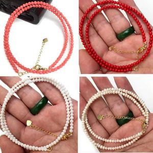 Colares de miçangas coreanas 2022 tendência de jóias elegantes Colar de coral vermelho colar de coral de coral feminino
