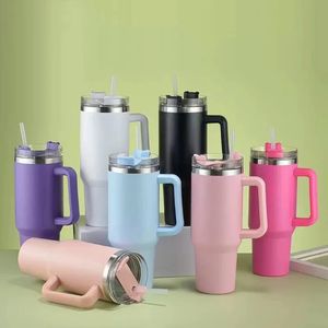 304 stainless steel insulated water bottle 1200ML coffee cart cup vacuum sheet with straw handle for Spor 240510