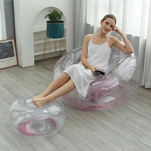 Pillow Sequin Inflatable Sofa Colorfull Lazy Bean Bag Chair Lounger Living Room Bedroom Home Folding Office Lounge