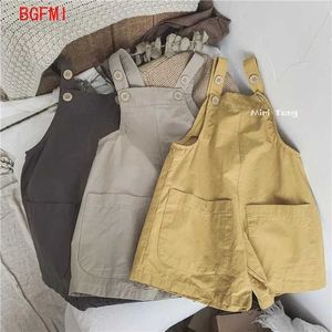 Overalls High quality Korean version childrens cotton coat suitable for summer wear thin and soft baby boys and girls jumpsuit d240515