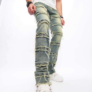 2024 Nya mode hala smala långa byxor Hip Hop High Street Men's Jeans M515 58
