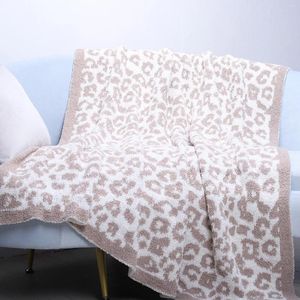 Blankets 1pc High Grade Fleece Throw Blanket Soft H Leopard Pattern Super Fuzzy