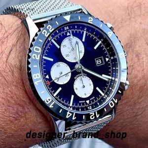 Breightling Watch Breiting Watch Breteiting Watch Oryginalny Chronoliner Blue Dial Designer Watches Wysokiej jakości Chronograph Automatyczny luksusowy projektant 24ss 877