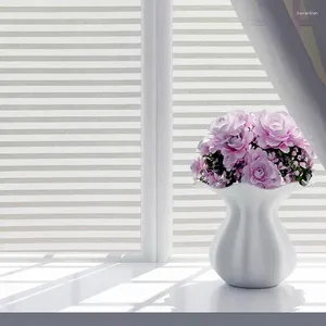 Window Stickers 45 100CM/60 200CM Frosted Stained White Line Blind Style Privacy Stripe Film Glass Sticker