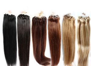 Greastremy Color 12427613 100 brasilianische Mikro -Ringschleife Haarverlängerungen Silky gerade 100gpack schwarzbraunes Blonde Remy Hair8054532