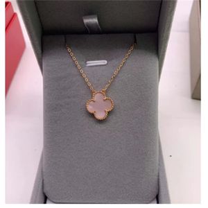 2024 Classic Four Leaf Clover Necklaces Pendants Mother-of-Pearl Stainless Steel Plated 18K for Girl Valentine's Mother's Day Engagement Jewelry-Gift wholesale V9