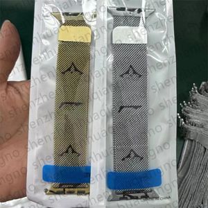 Milanese Loop Summer Strap Designer Apple Watch Band för Apple Watch Ultra Series 9 8 7 6 5 SE Band 49mm 40mm 41mm 45mm 44mm Stainless Steel Metal Magnetic Sports Rems