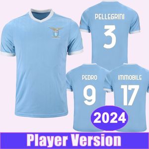 2024 Lazio Player Version Mens Soccer Jerseys PEDRO PELLEGRINI IMMOBILE LUIS ALBERTO GUENDOUZI 50th Anniversary Football Shirts Uniforms