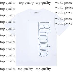 Rhude TシャツメンズRhudeショーツトラックスーツデザイナー印刷レターブラックホワイトグレーレインボーカラーサマーファッションコットンコードトップ半袖139