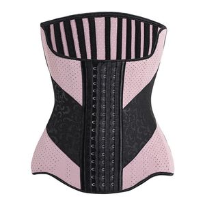 25 Acciaio in acciaio a forma di lattice addestratore in lattice corsetto sottobusto workout di cintura shapewear 3 righe ganci corposo shaper sminuzzare biancheria intima beige viola