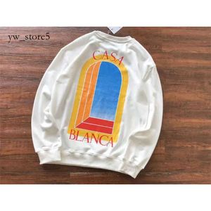 Casa Blanca Hoodie Üst Seviye Versiyon Kalesi Baskı Sweatshirts Kazablanlar Erkek Kadın Siyah Beyaz Terry Crewneck Kazablancas Casa Uzun Kollu Kapşon 4E77