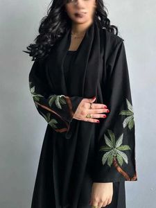Ubranie etniczne Eid nida muzułmańska abaya dla kobiet haftowa abayas saudyjska arabska sukienka czarna caftan maxi vestidos maroko kaftan długa szata 2023 T240515