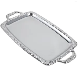 Plates Dish Bread Tray Stainless Steel Containers Pizza Peel Metal Living Room Serving Plate