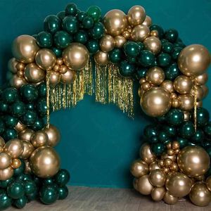 Partyballons 136pcs Green Gold Ballon Bogen Garland Kit für Hochzeitstag Dekoration Babyparty Dekoration Vorräte 2024