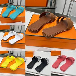 Women Slippers Leather Gunuine Designer Slides Sandals Classic Flat Beach Slipper Summer Sheepskin Slide Top Quality With Box