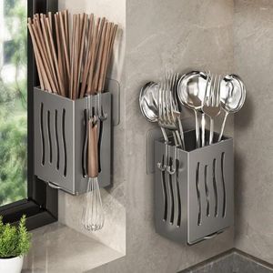 Kitchen Storage Plastic Drain Chopsticks Basket Anti-mold Wall Mounted Cage Efficient Drainage With Drip Tray