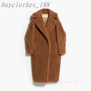 Trench di lunghezza di mezza lunghezza delle donne Maxmaras Miscela lana Mista italiano Marca di lusso da donna Coat Cashmere Coat UoTV