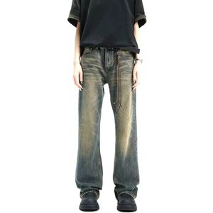 ICCLEK Jeans Mens Straight leg Gradient Fashion Casual 240513
