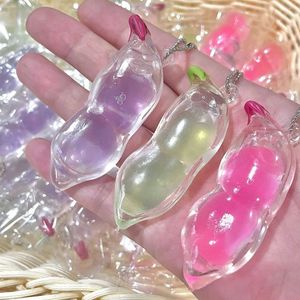 Decompression Toy New cute simulation bean squeezing toy childrens decompression toy keychain pendant clip music violin toy B240515