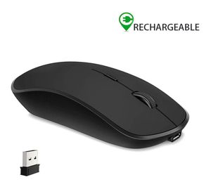 Rechargeable mini Wireless Silent 4 Buttons Computer Mouse 2400DPI for Laptop Computer Desktop PC Mute Mice5967976