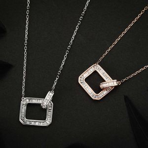 Модная геометрия золото VVS Подвесное колье Moissanite Diamond Jewelry