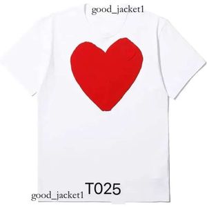Designer cdgs skjorta spela t shirt commes des garcons bomullsmodemärke rött hjärta broderi t-shirt kvinnors kärlek ärm par korta ärm män cdgs hoodie 915