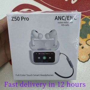 Fullfärgad touch smarta hörlurar för ANC Z50 Pro Bluetooth trådlösa hörlurar Aktiv brusreducerande hörlur Bluetooth-hörlurar Trådlös laddningslåda