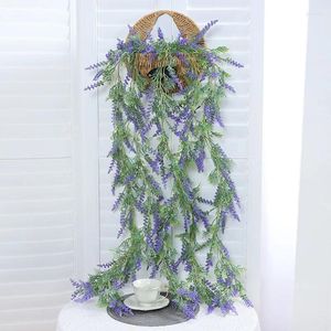 Flores decorativas 1pc 130cm simulado lavanda/frango grama grama videira decoração de pipeline de obstrução teto